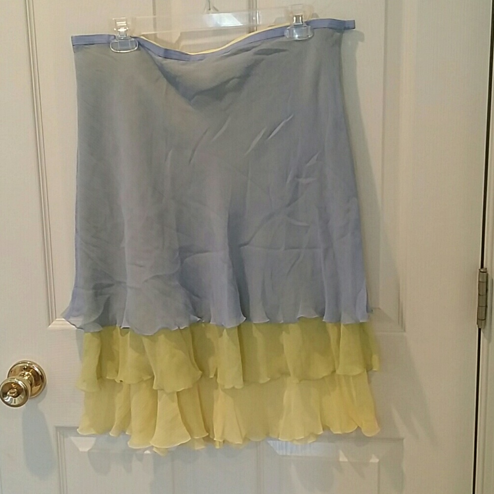 Tiered ruffles silk skirt worn once